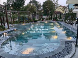 Đá sọc dưa mài bóng ốp lòng hồ bơi biệt thự - hiệu ứng vân 3D huyền ảo dưới nước, Đại Phát Stone cung cấp