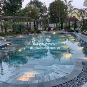 Đá sọc dưa lát bể bơi và khu vực quanh hồ bơi